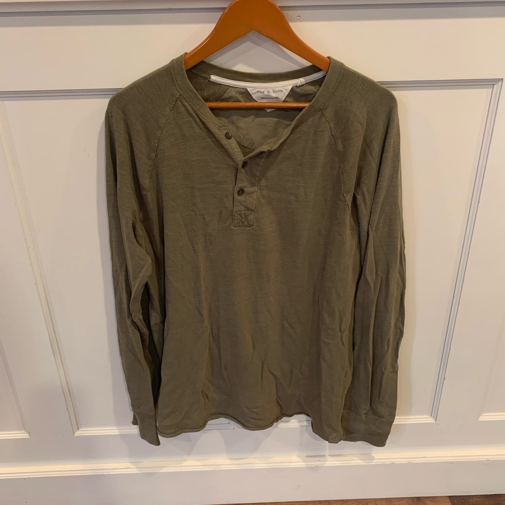 rag and bone - Long Sleeve Olive shirt